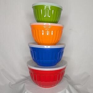 Heavy-Duty Nesting Mixing Bowl Set | Airtight Lids for Storage | Sturdy Acrylic